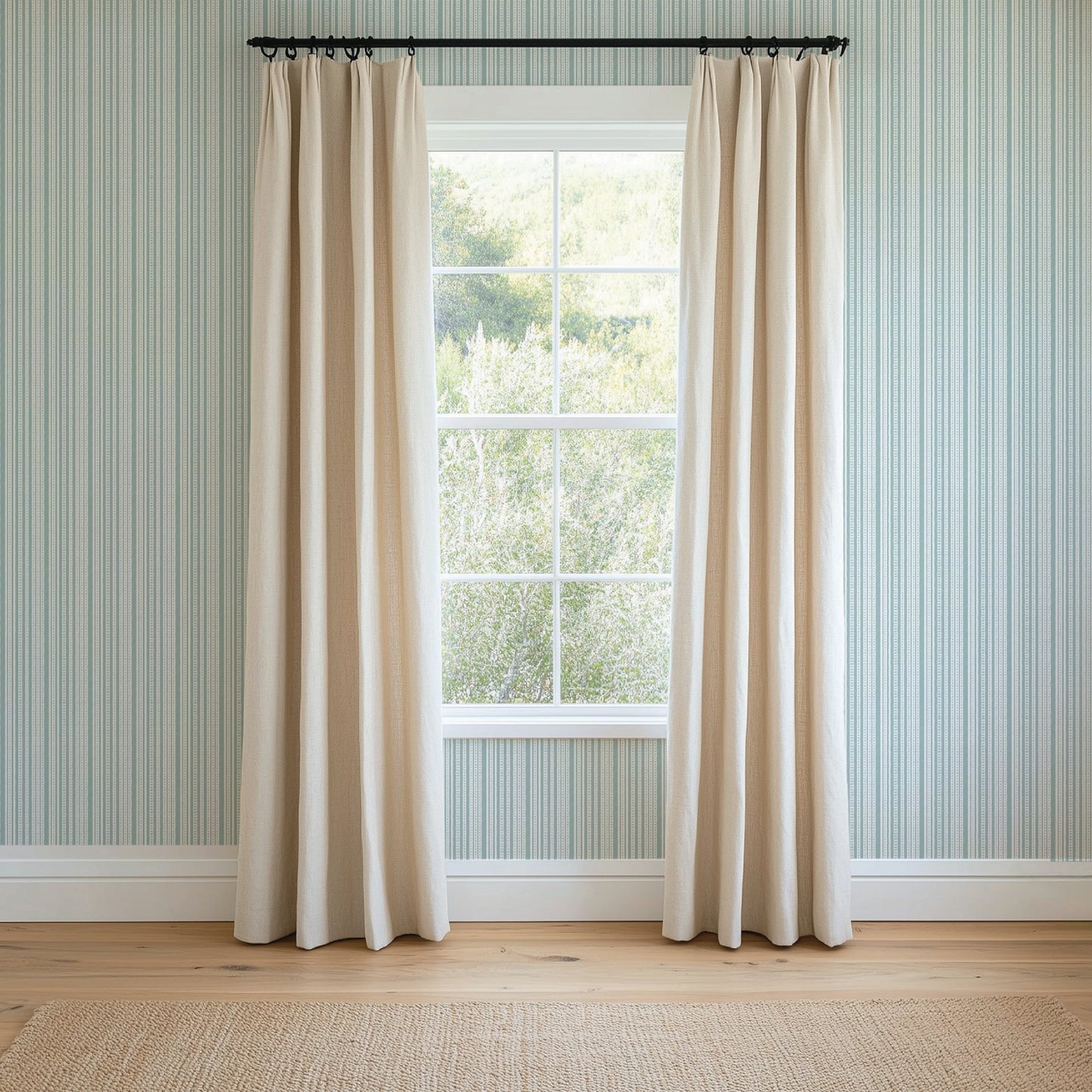 Image of Harbor Stripe in Sky Blue wallpaper