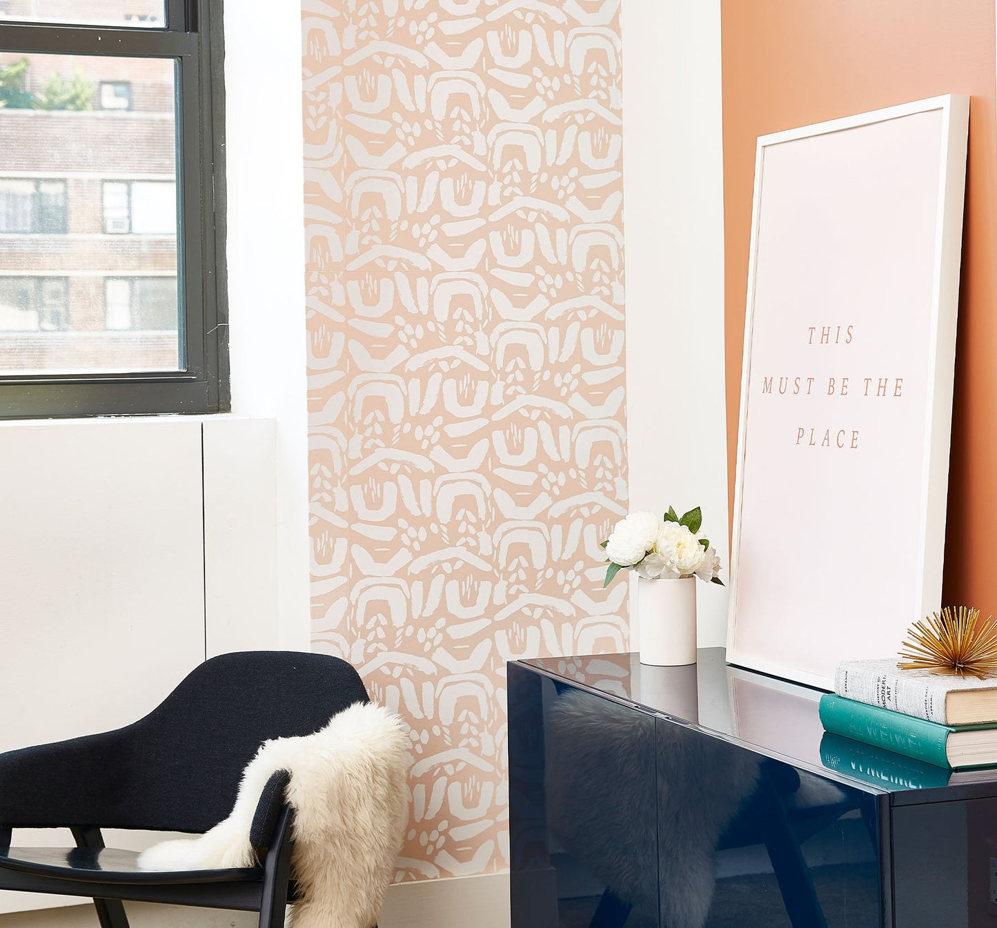 Image of Shaping Up in Blush Wallpaper