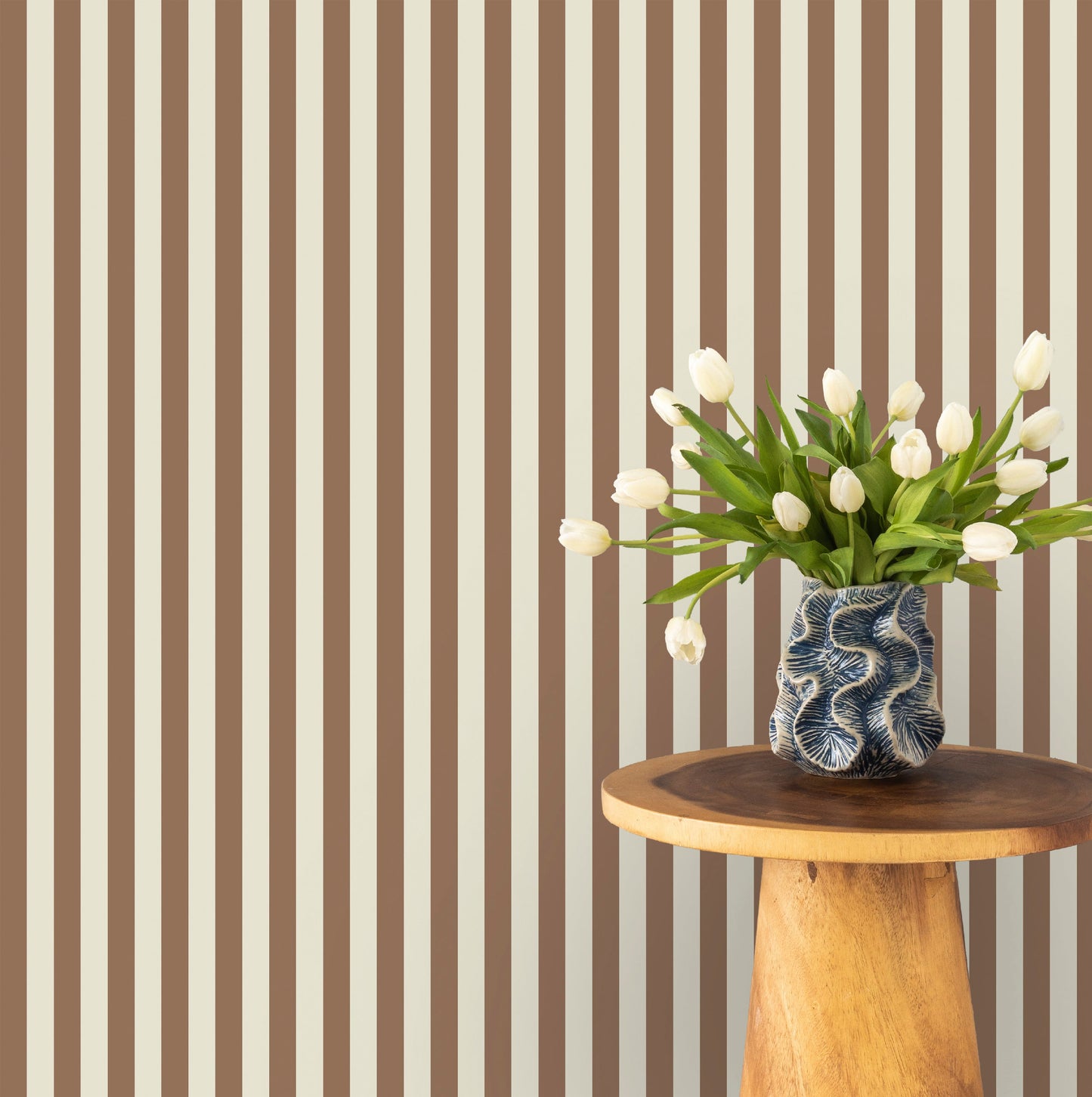 Classic Stripe in Mocha wallpaper.