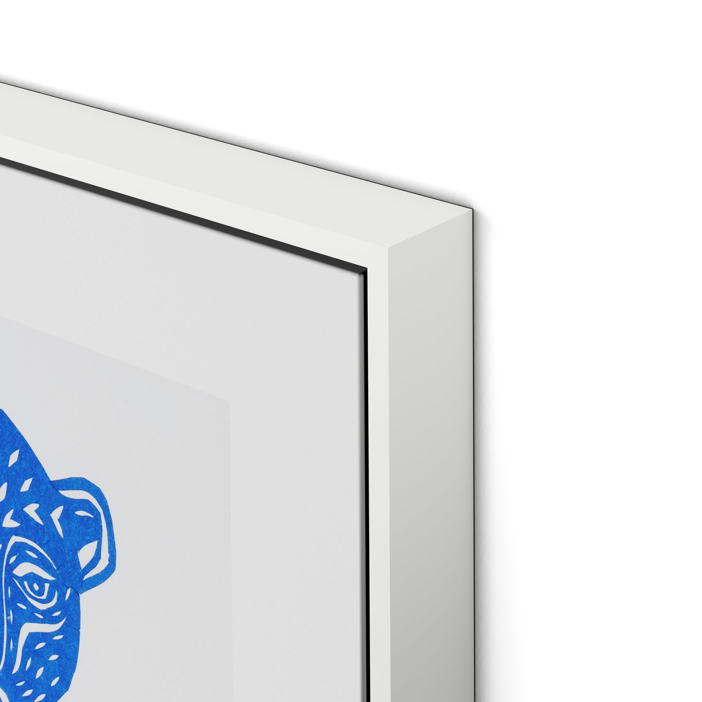 Jaguar Mask Canvas Floater Framed / 24 x 22 in / White