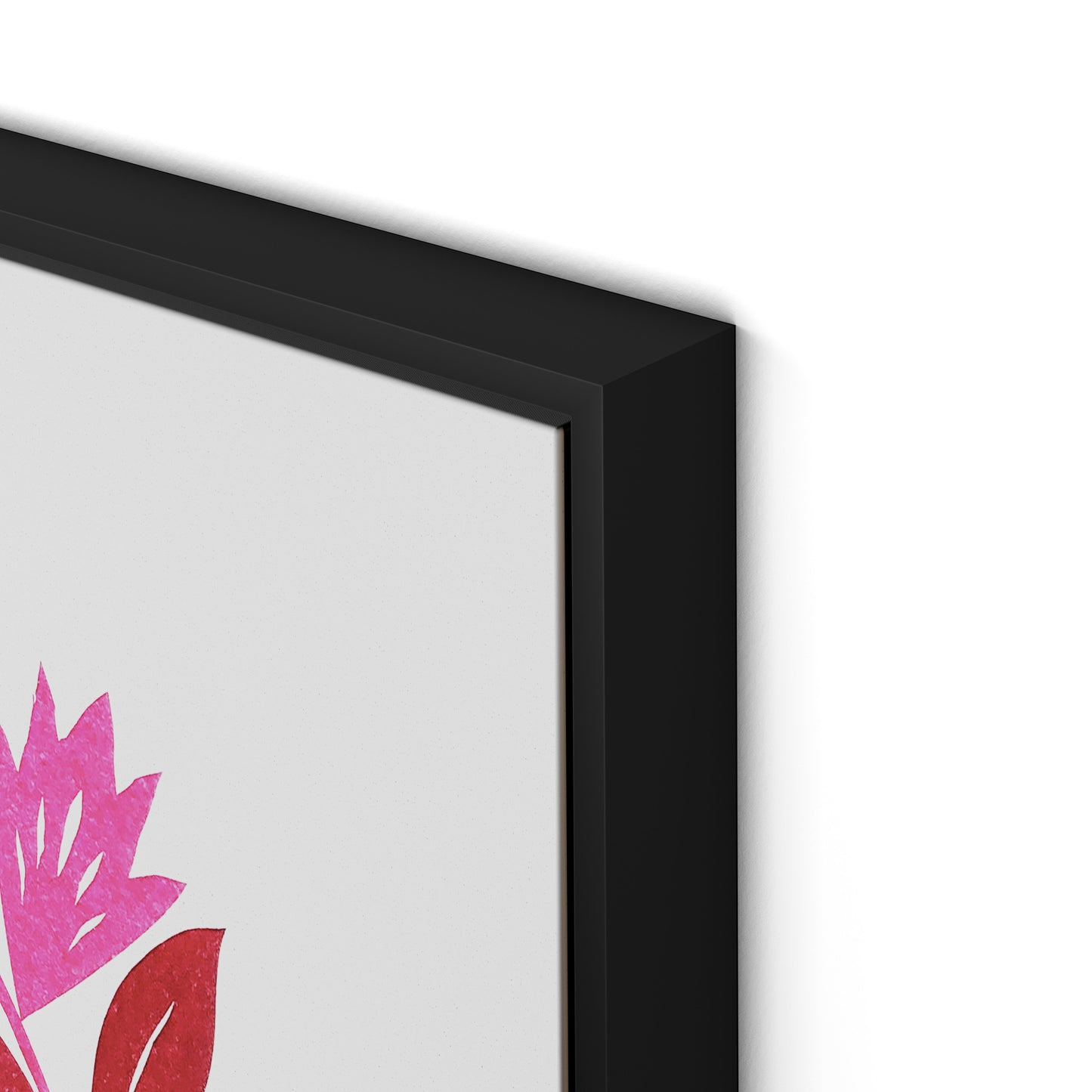 Blue Leopard Canvas Floater Framed / 32 x 22 in / Black