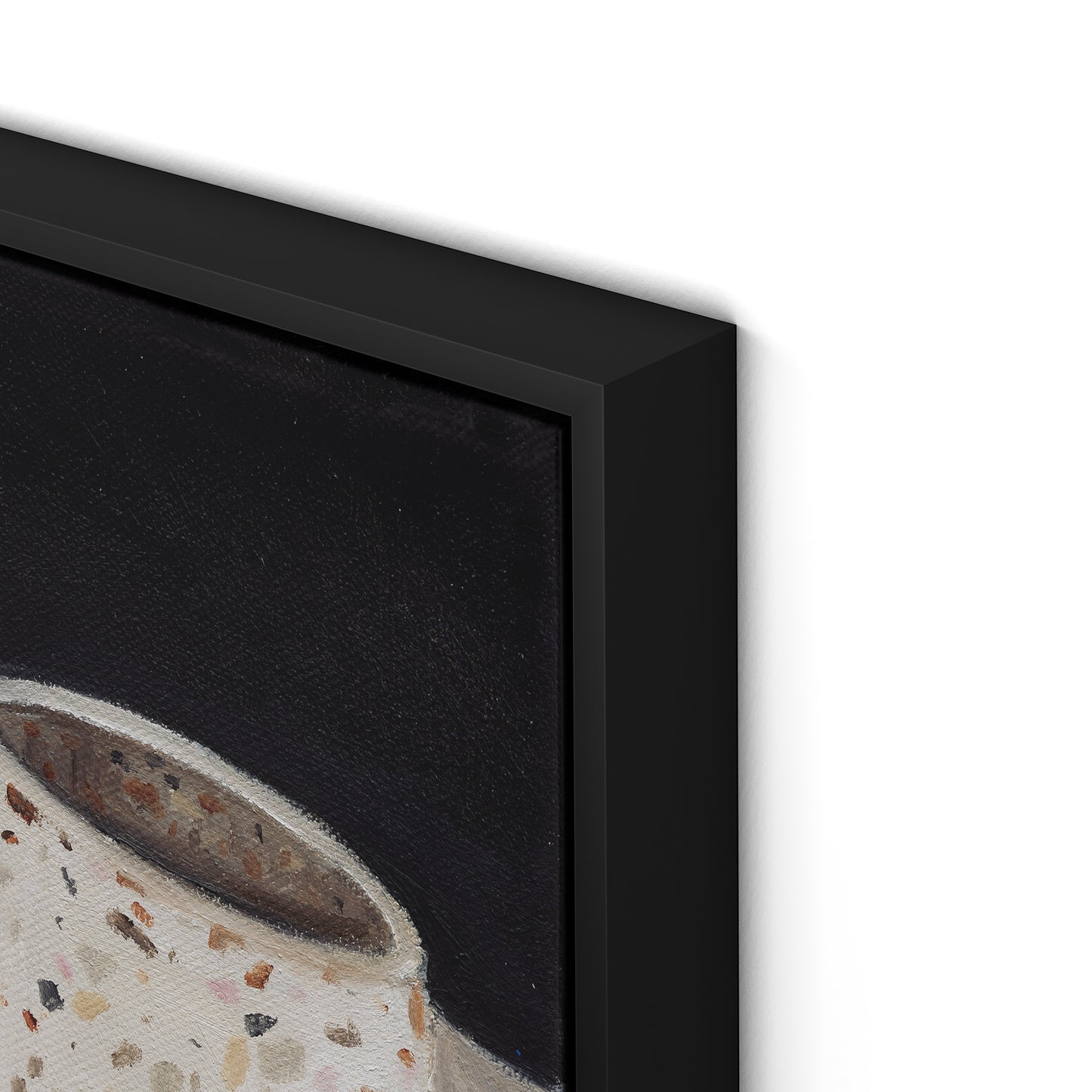 Terrazzo Vase Canvas Floater Framed / 32 x 17 in / Black