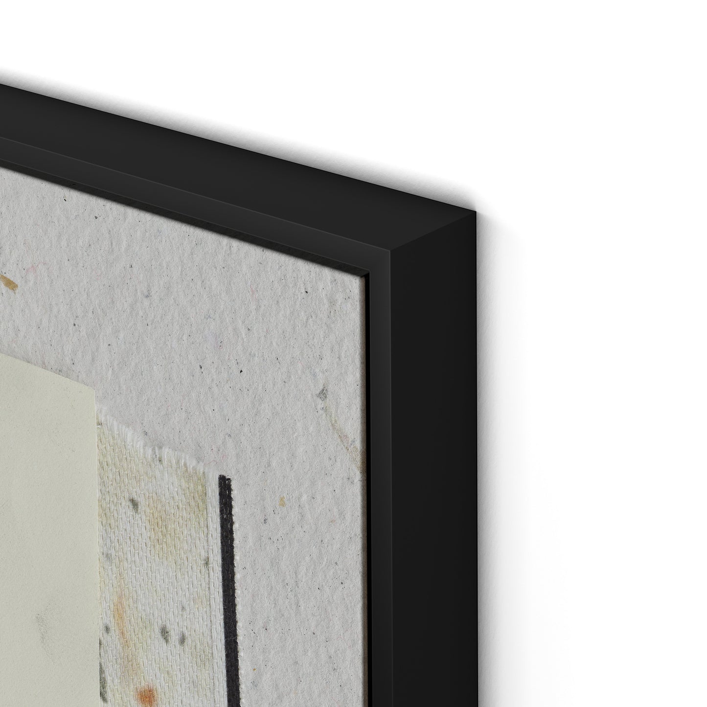 Fabric Collage I Canvas Floater Framed / 27.5 x 32 in / Black