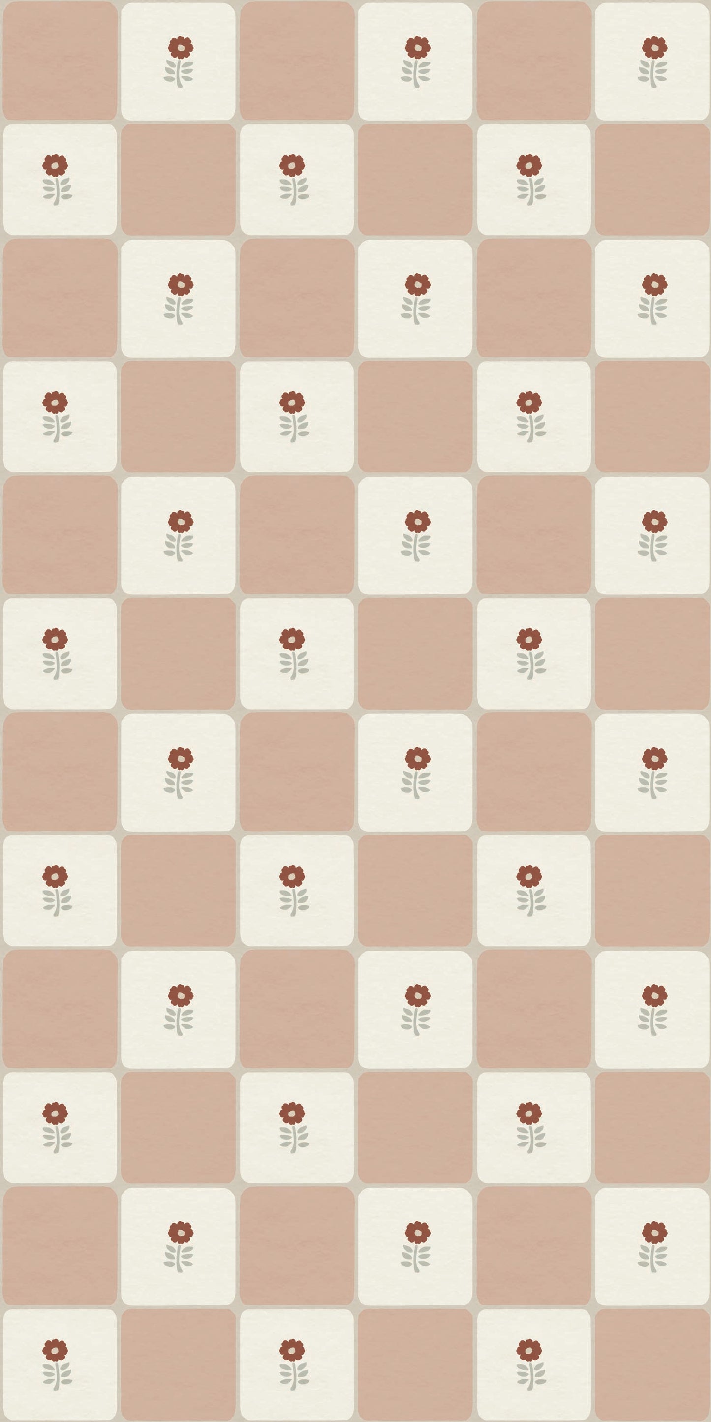 Flora Vintage Check Tile Decals