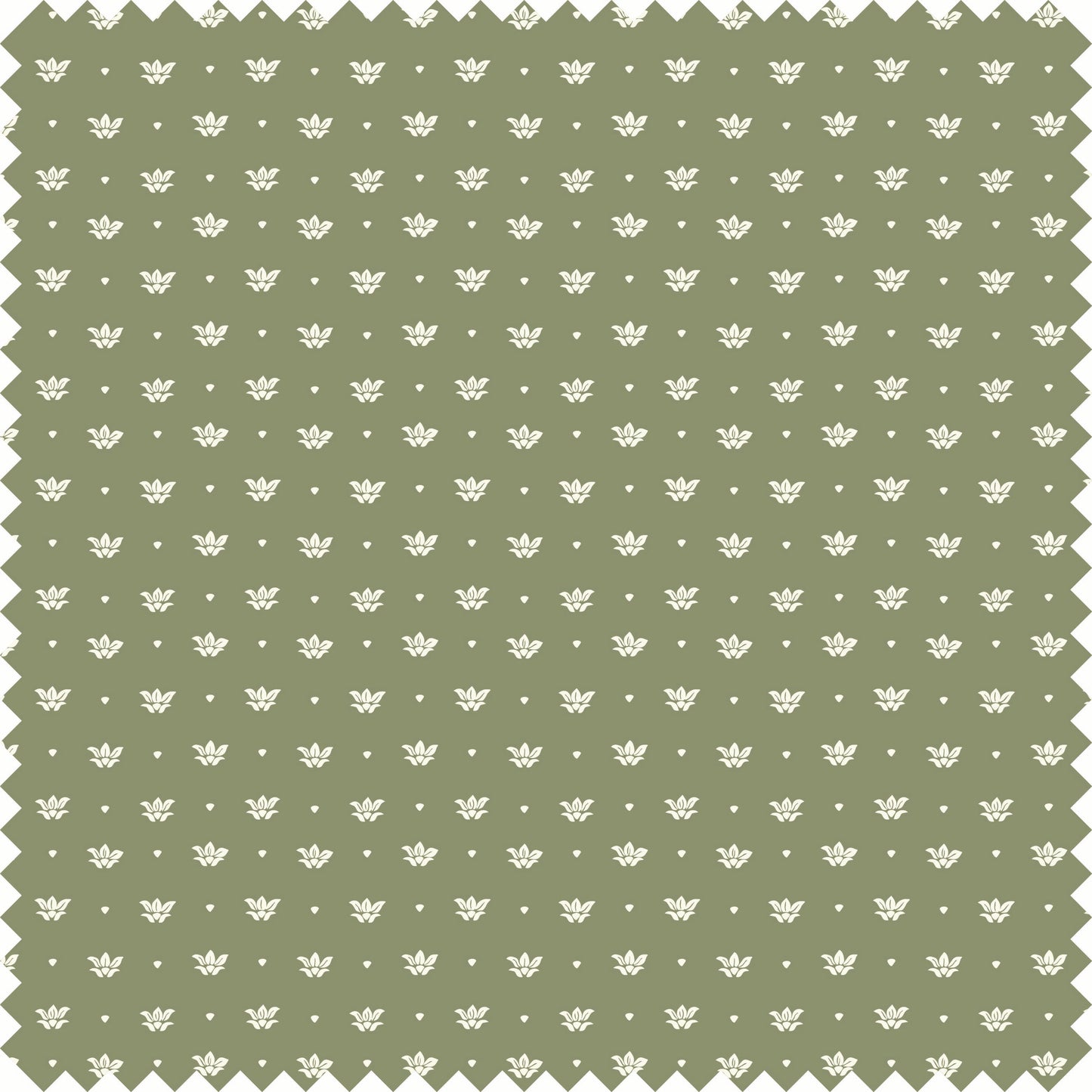 Floeret Sheer Fabric Fabric in Olive/Cream