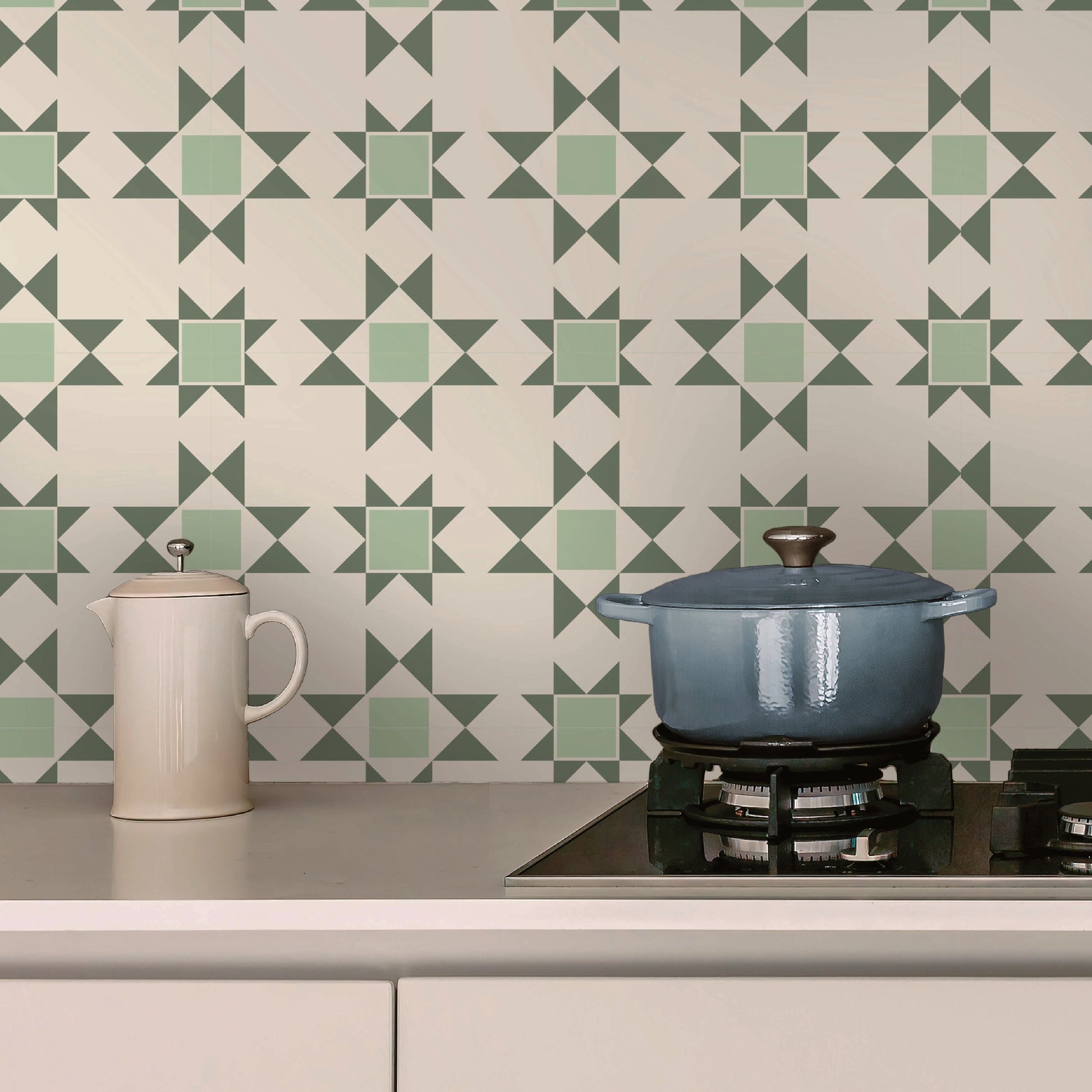 Patchwork Tile Decal Tile/Flooring in Forest