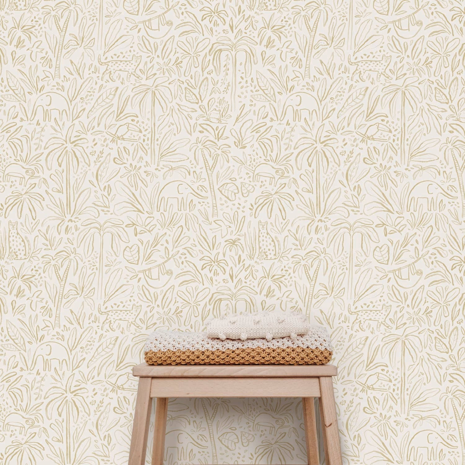 Image of In the Jungle in Neutral Wallpaper