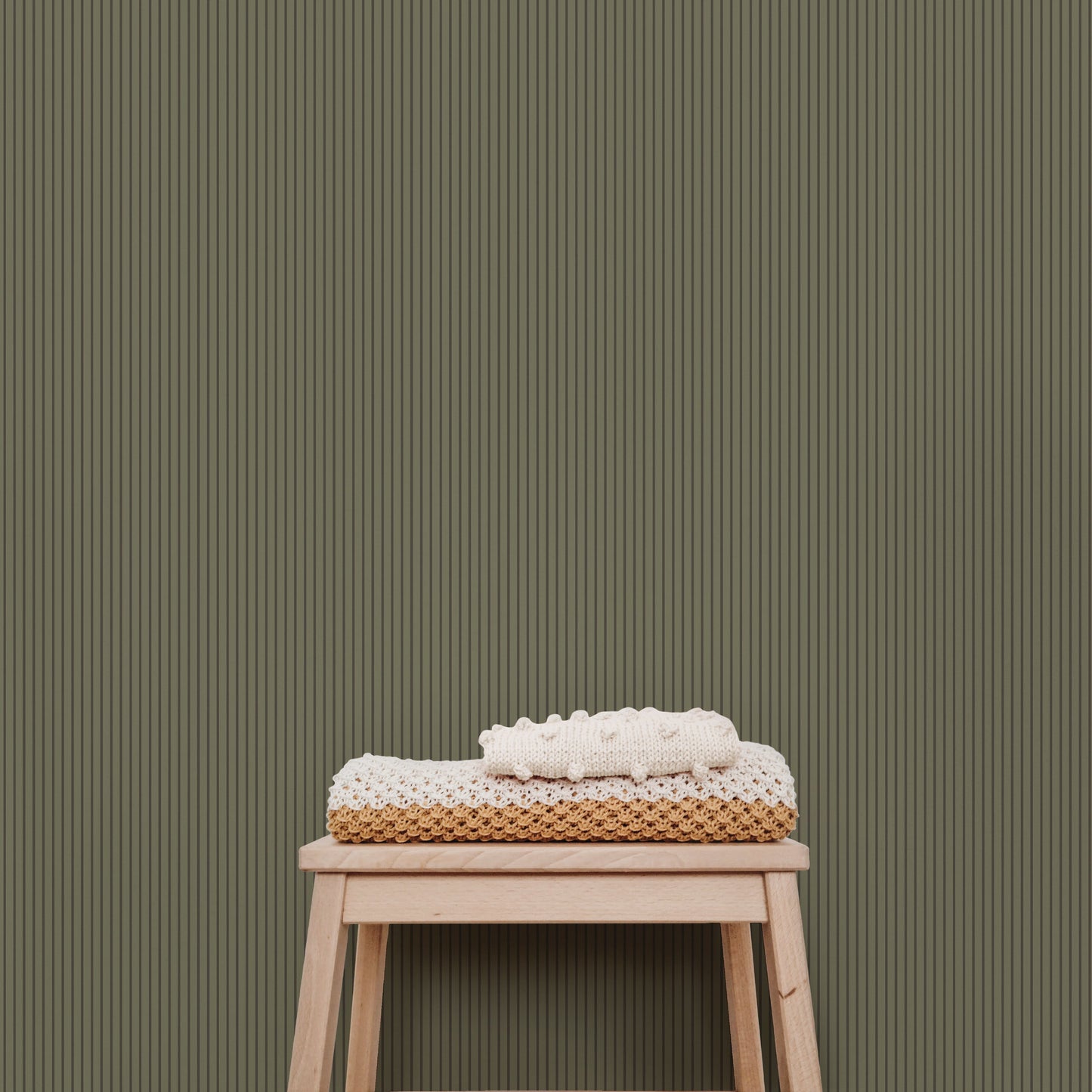 Image of Rah Stripe in Lichen Wallpaper