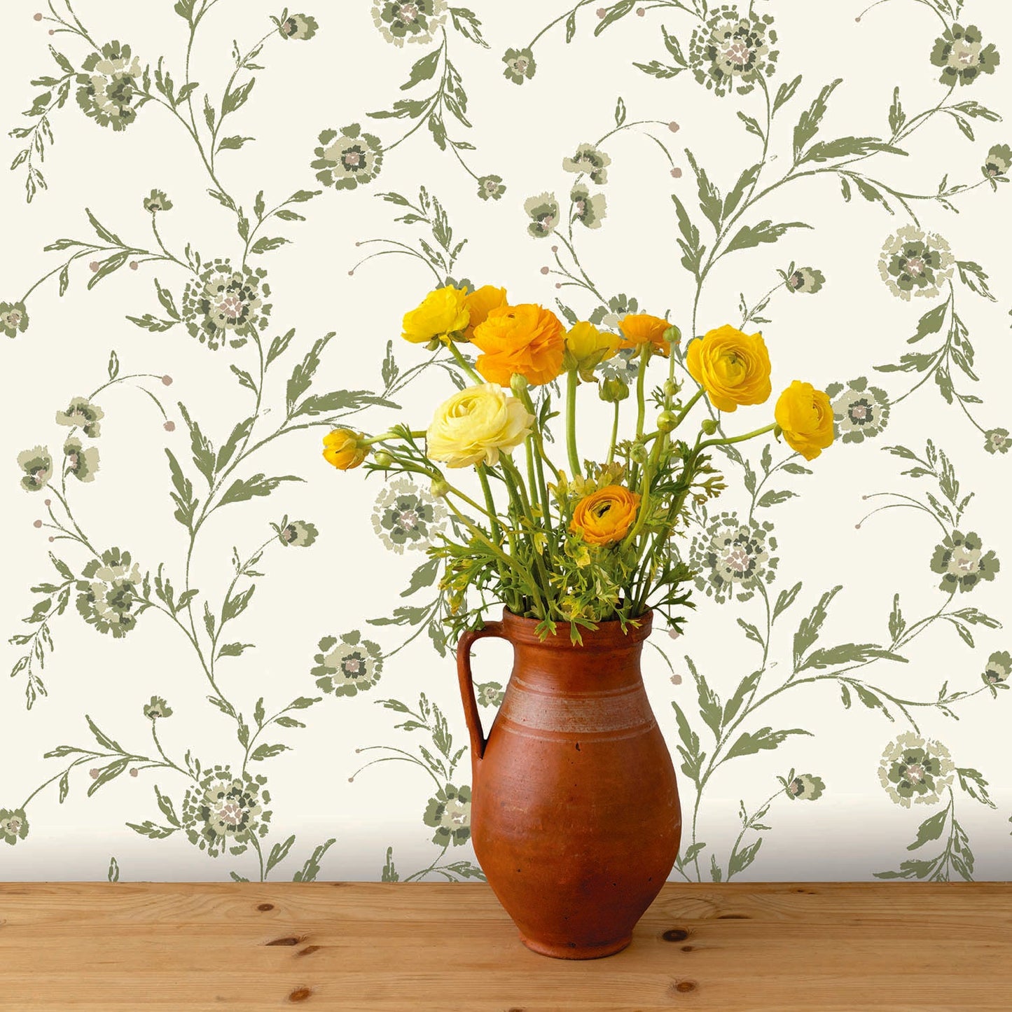 Waverly in Garend Green Wallpaper