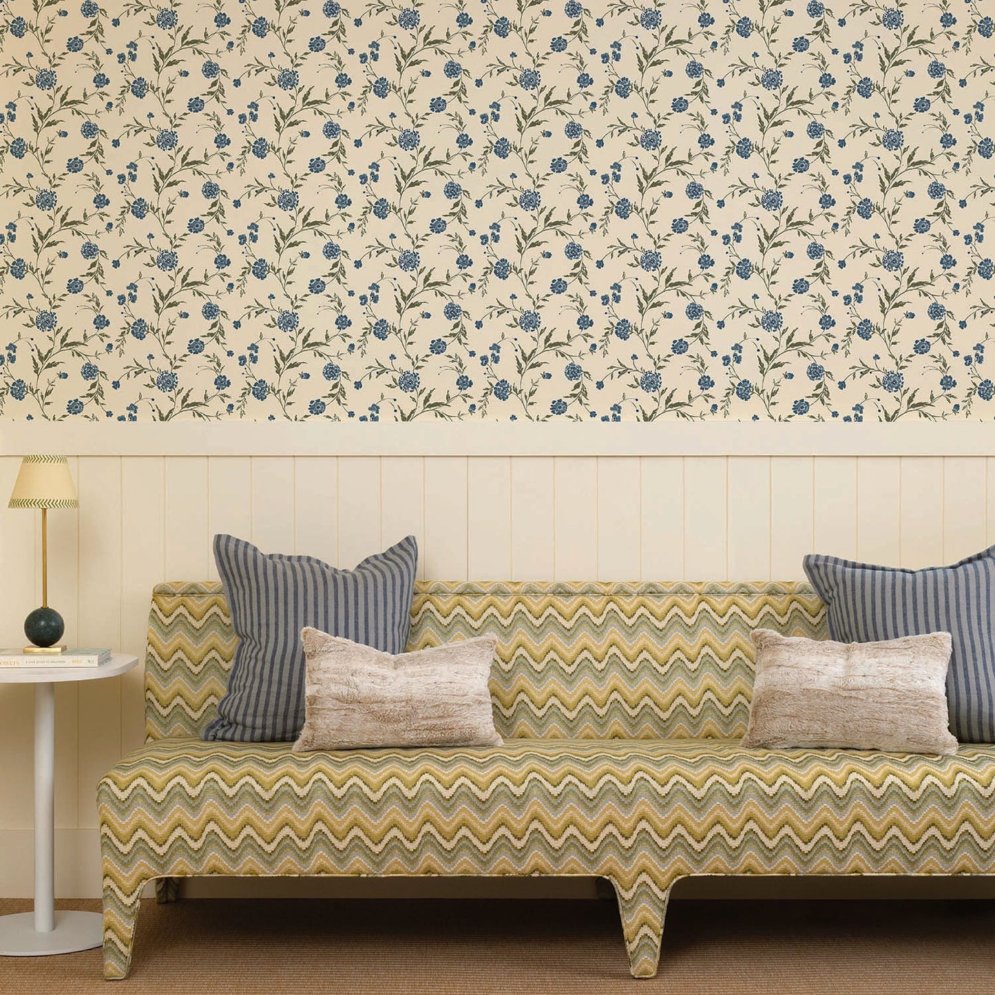 Image of Waverly in Petal Blue Wallpaper