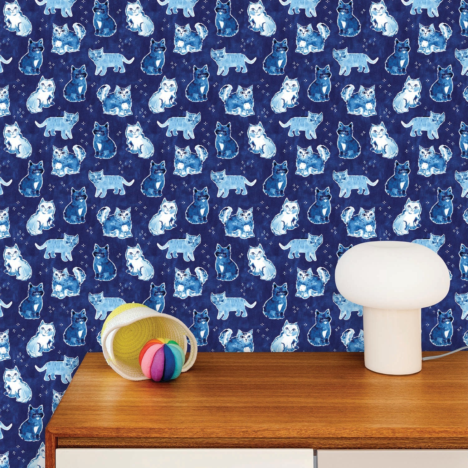 Image of Indigo Cats in Indigo Wallpaper