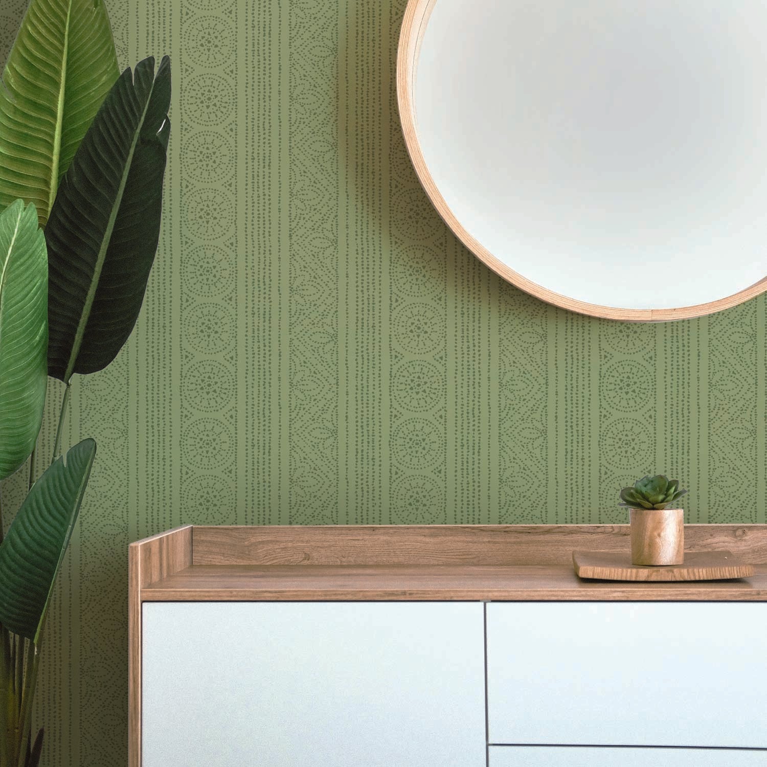 Image of Batik in Avocado Wallpaper