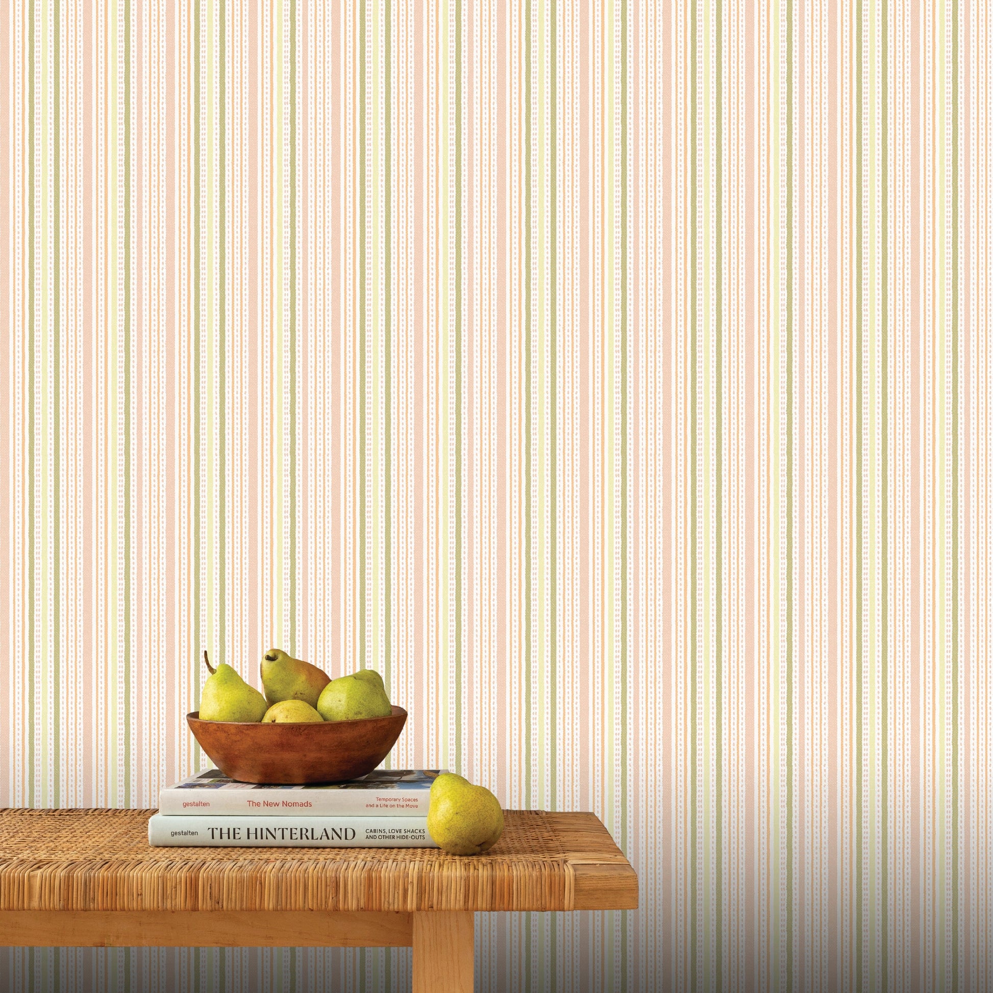 Image of Harbor Stripe in Sherbet Wallpaper