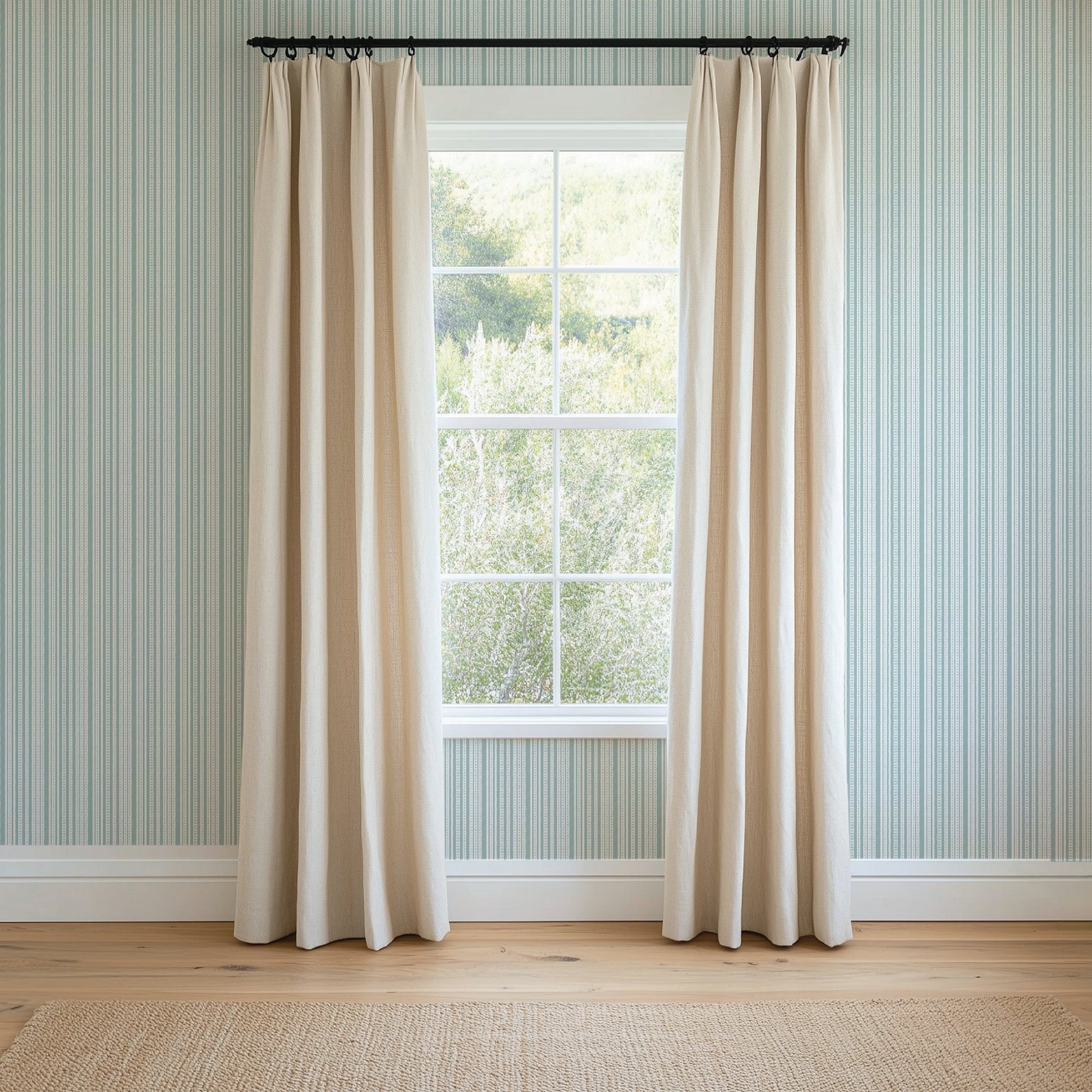 Image of Harbor Stripe in Sky Blue wallpaper