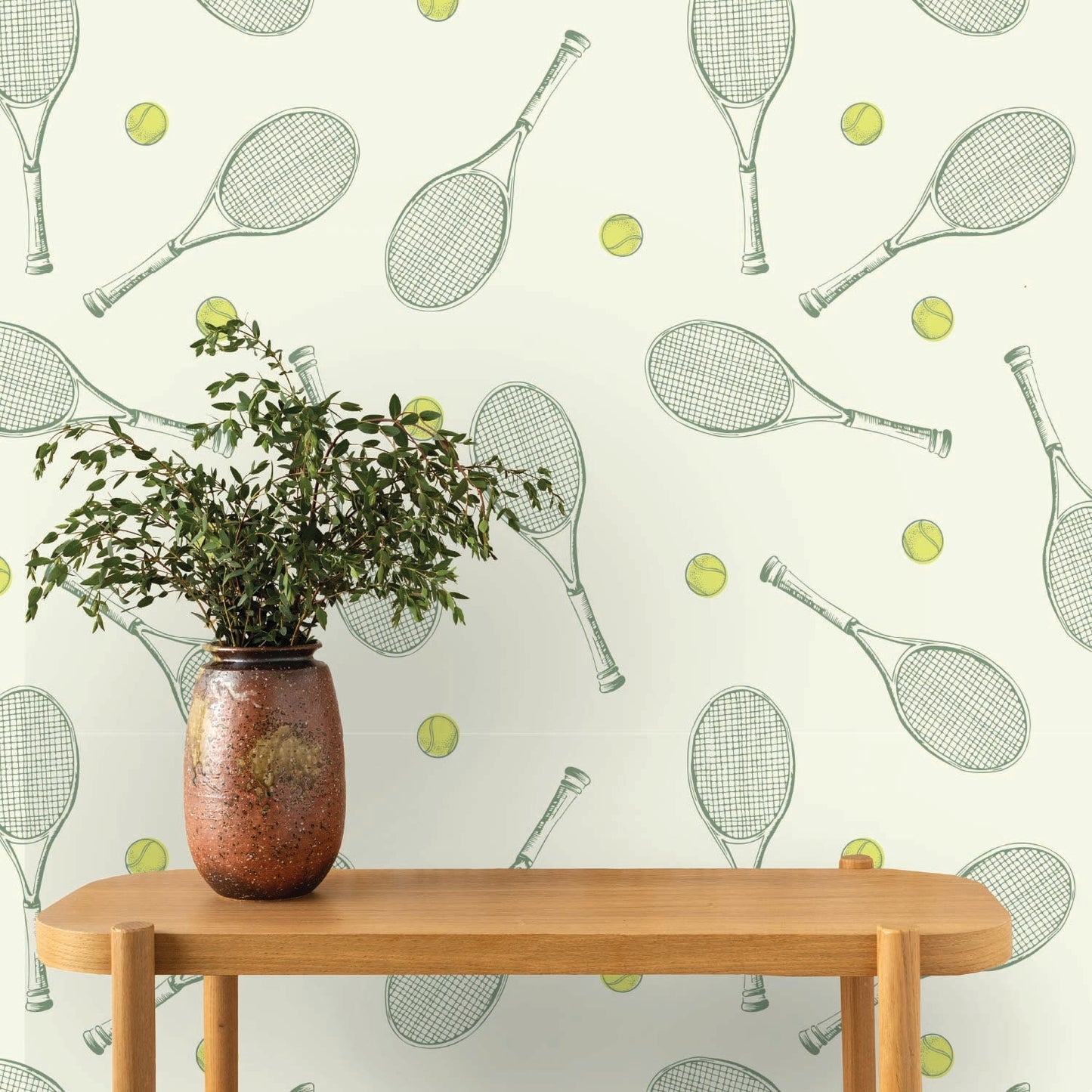 Image of Topspin in Cream Wallpaper