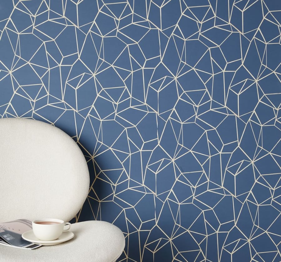 Image of Prisms in Navy Wallpaper