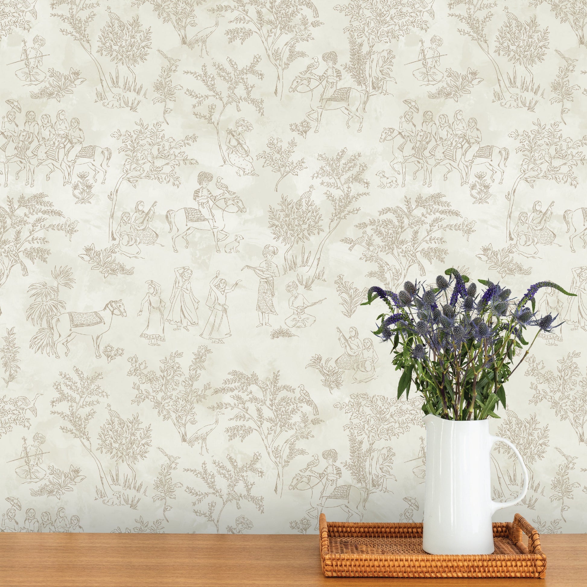 Image of Toile de Joon in Bone Wallpaper