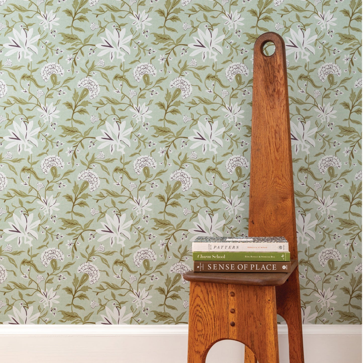 Image of Market Floral in Moss Wallpaper