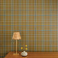 Image of Vintage Plaid in Moss Wallpaper