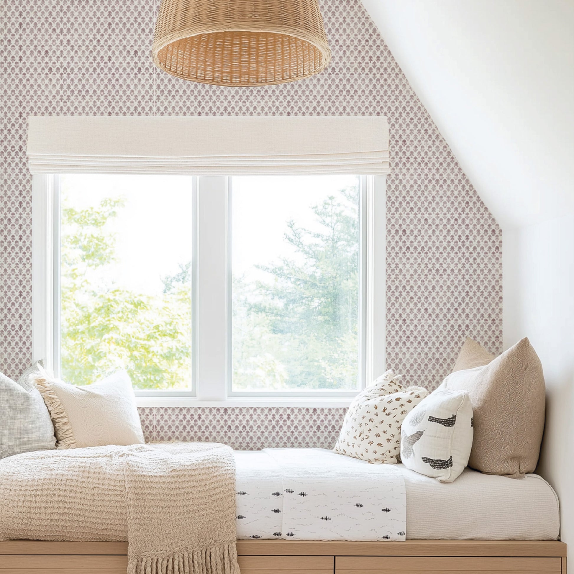 Image of Cottage Floral in Thistle Wallpaper