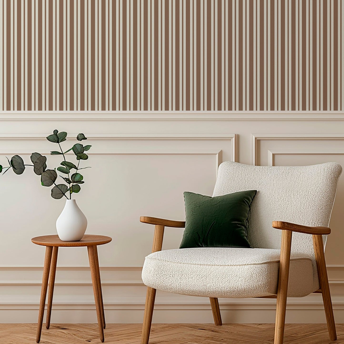 Simple Stripe in Mocha wallpaper.