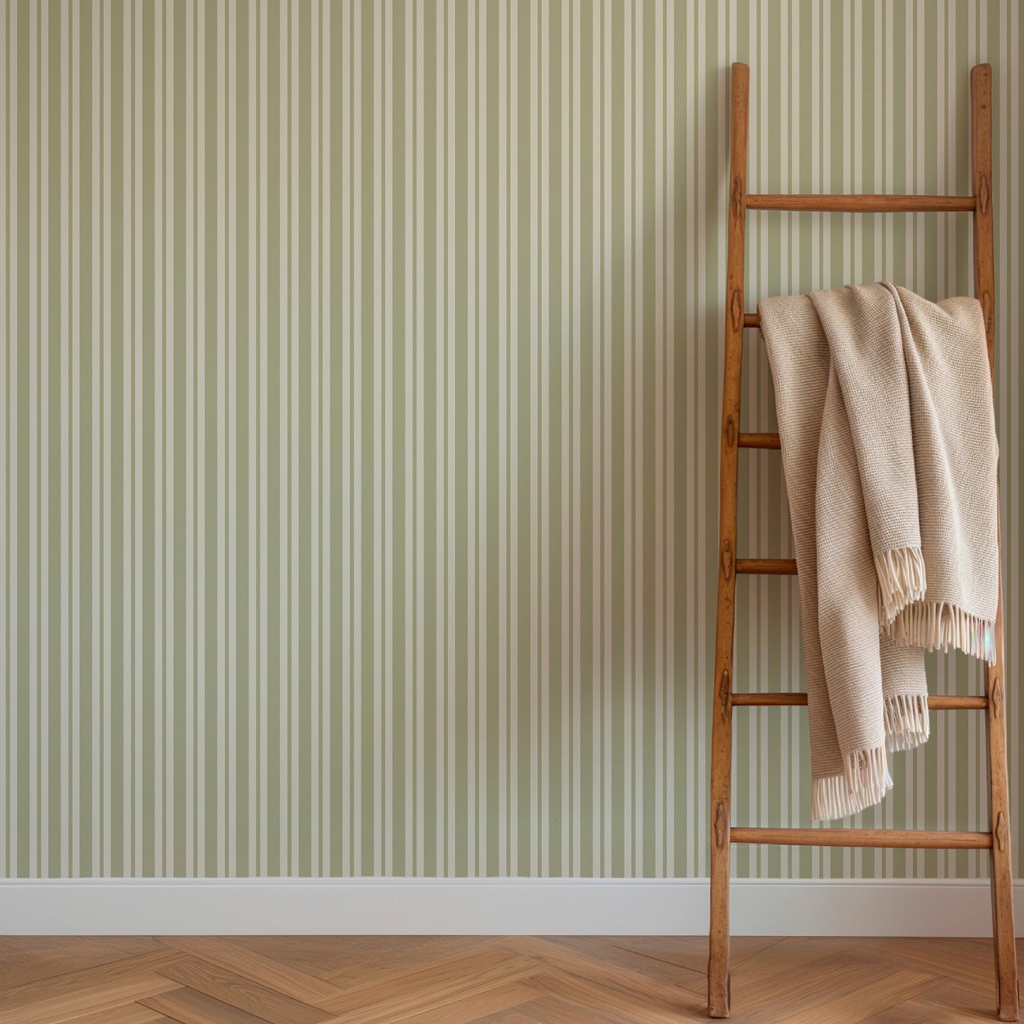 Image of Simple Stripe in Pistachio Wallpaper