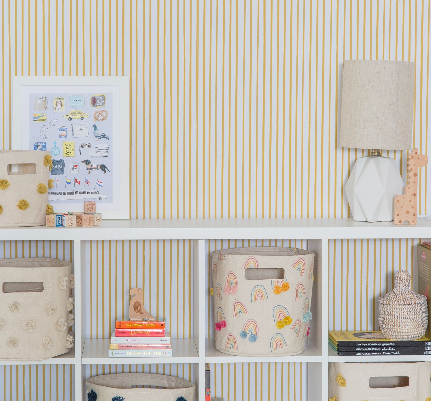 Image of Stripes Away in Marigold Wallpaper