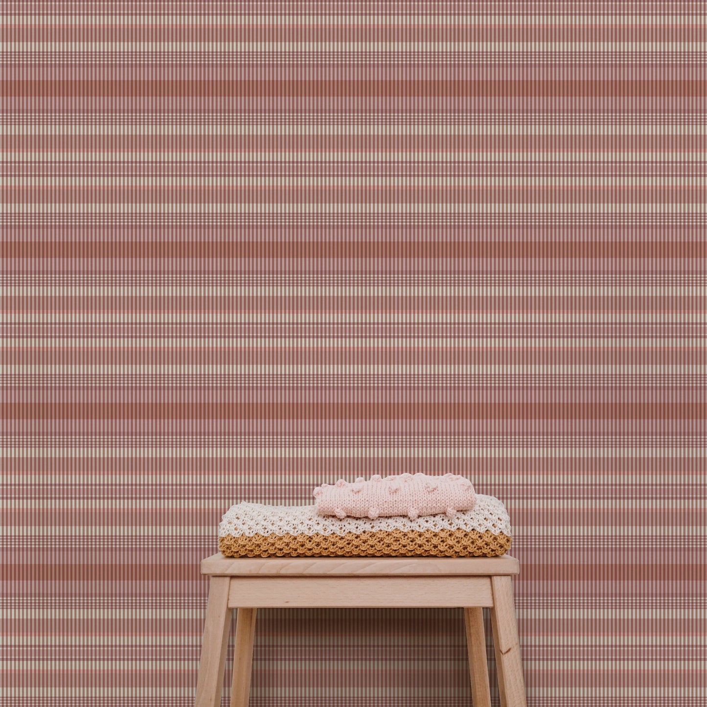 Image of Bazi Stripe in Petal Wallpaper