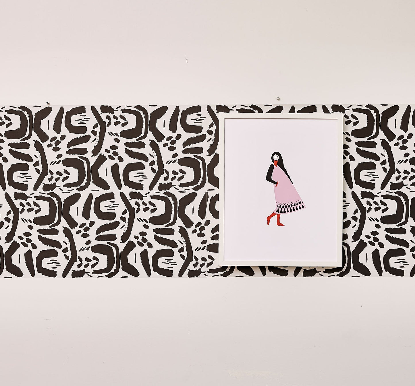 Shaping Up in Black and Putty Wallpaper