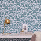 Image of Shaping Up in Blue and Green Wallpaper