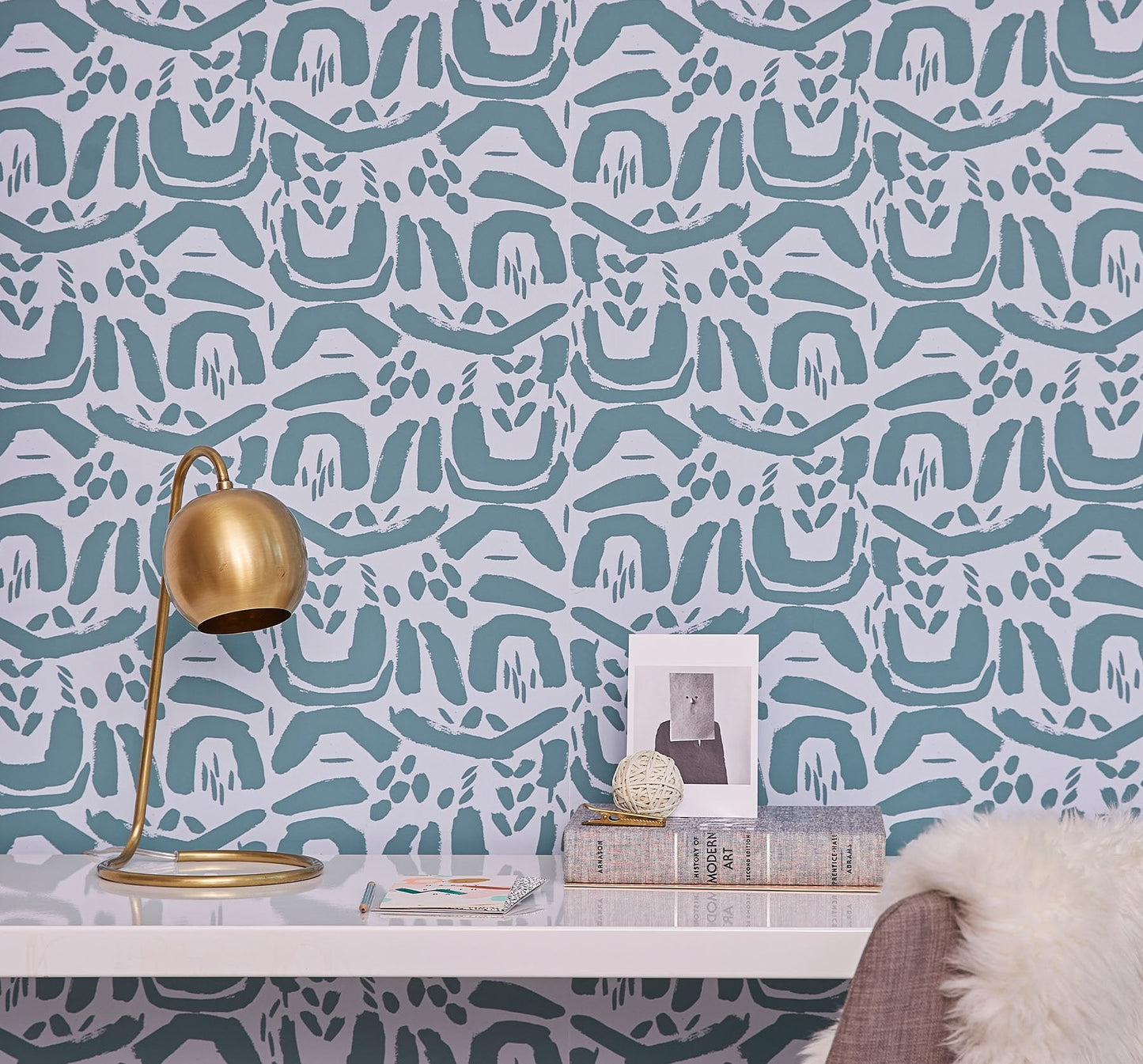 Image of Shaping Up in Blue and Green Wallpaper