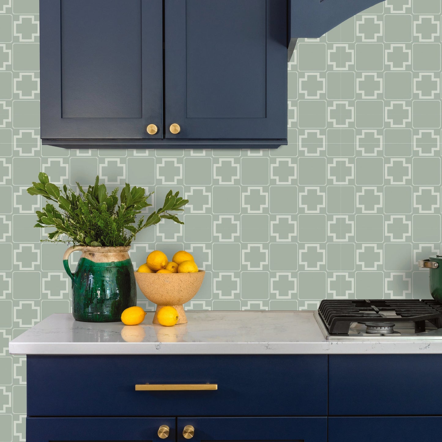 Terra Tile Decal Tile/Flooring in Green Wave