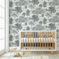 Heritage Toile in Black and White B wallpaper.