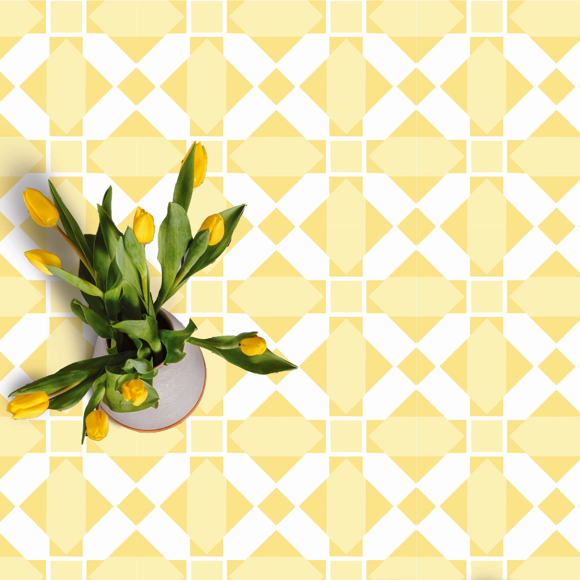 Quilt Block Tile Decal Tile/Flooring in Canary