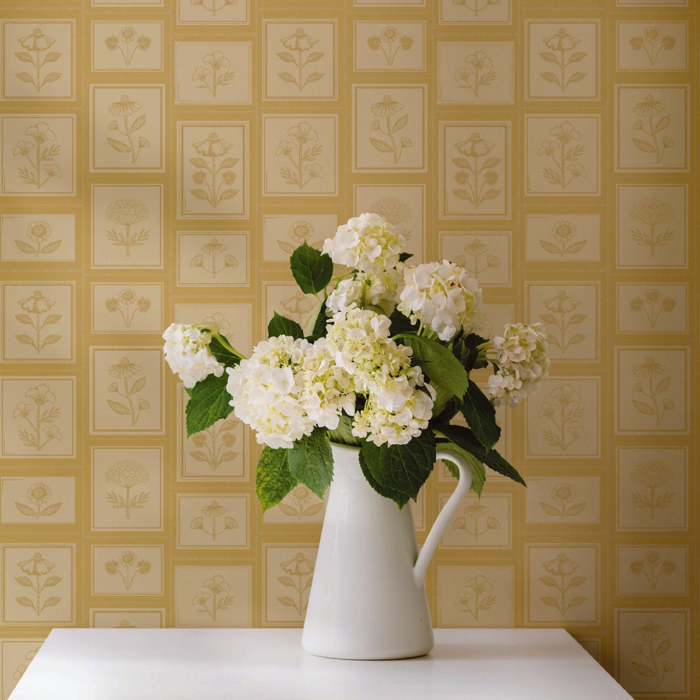 Image of Vintage Frame in Canary Wallpaper