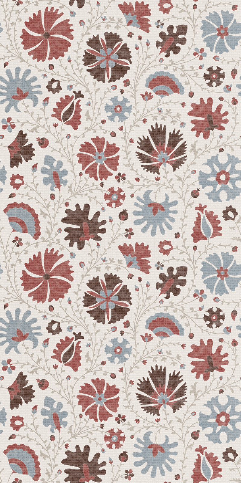 Annie Floral in Powder/Bordeaux color