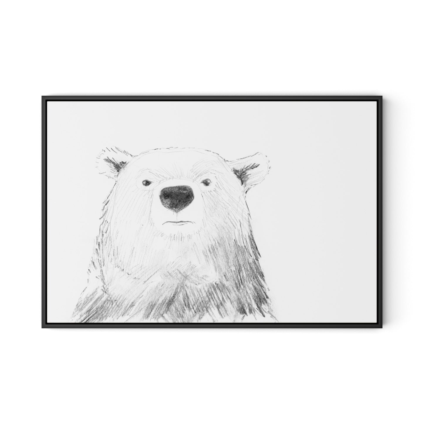 Bear Canvas Floater Framed / 32 x 22 in / Black