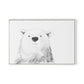 Bear Canvas Floater Framed / 32 x 22 in / White