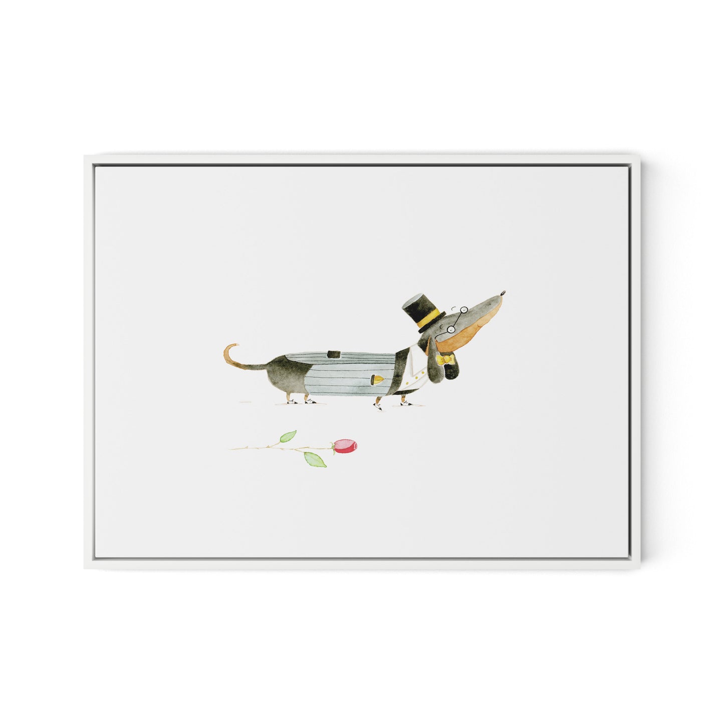 Dox Dapper Canvas Floater Framed / 24 x 18 in / White