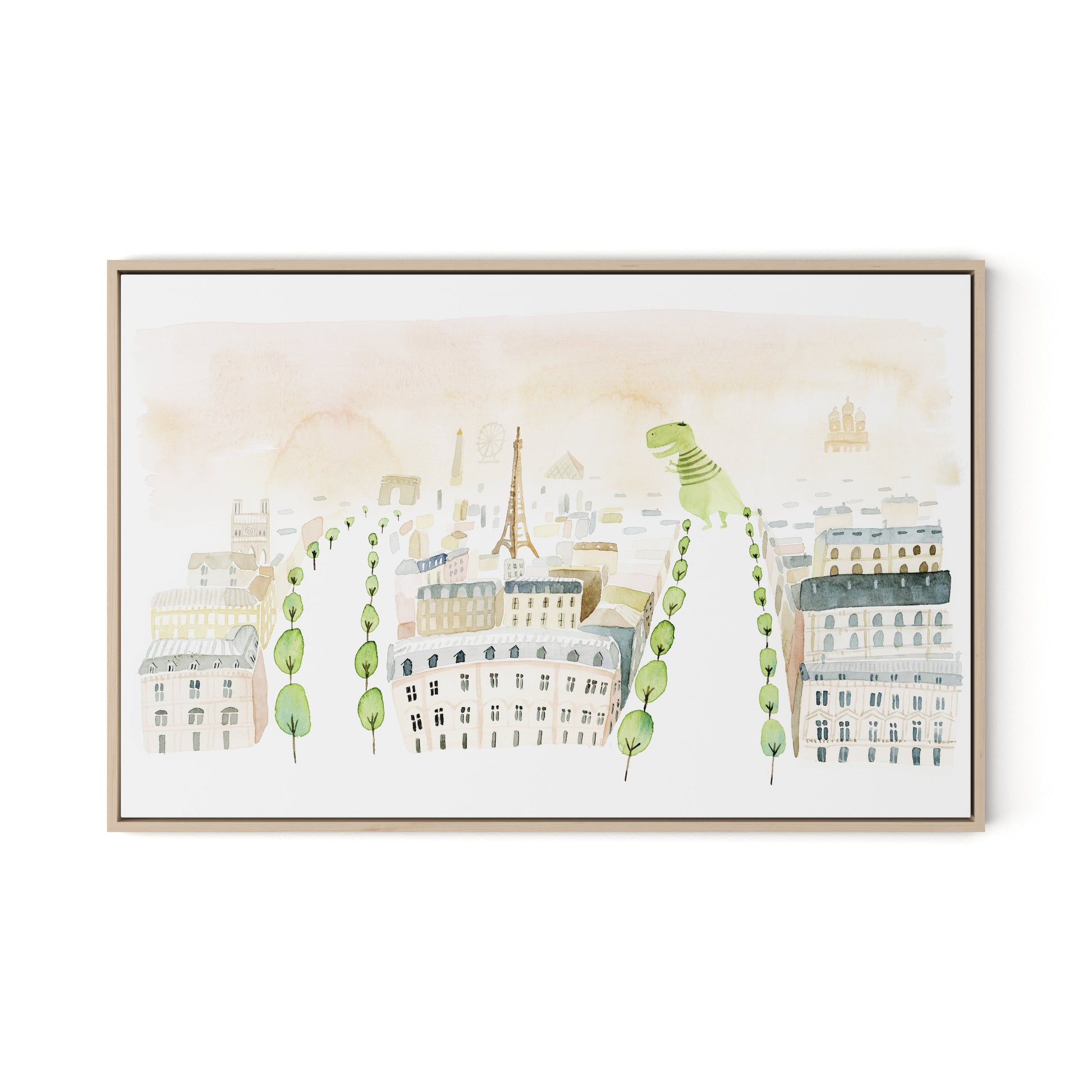 Trex Paris Canvas Floater Framed / 32 x 21 in / Natural Maple