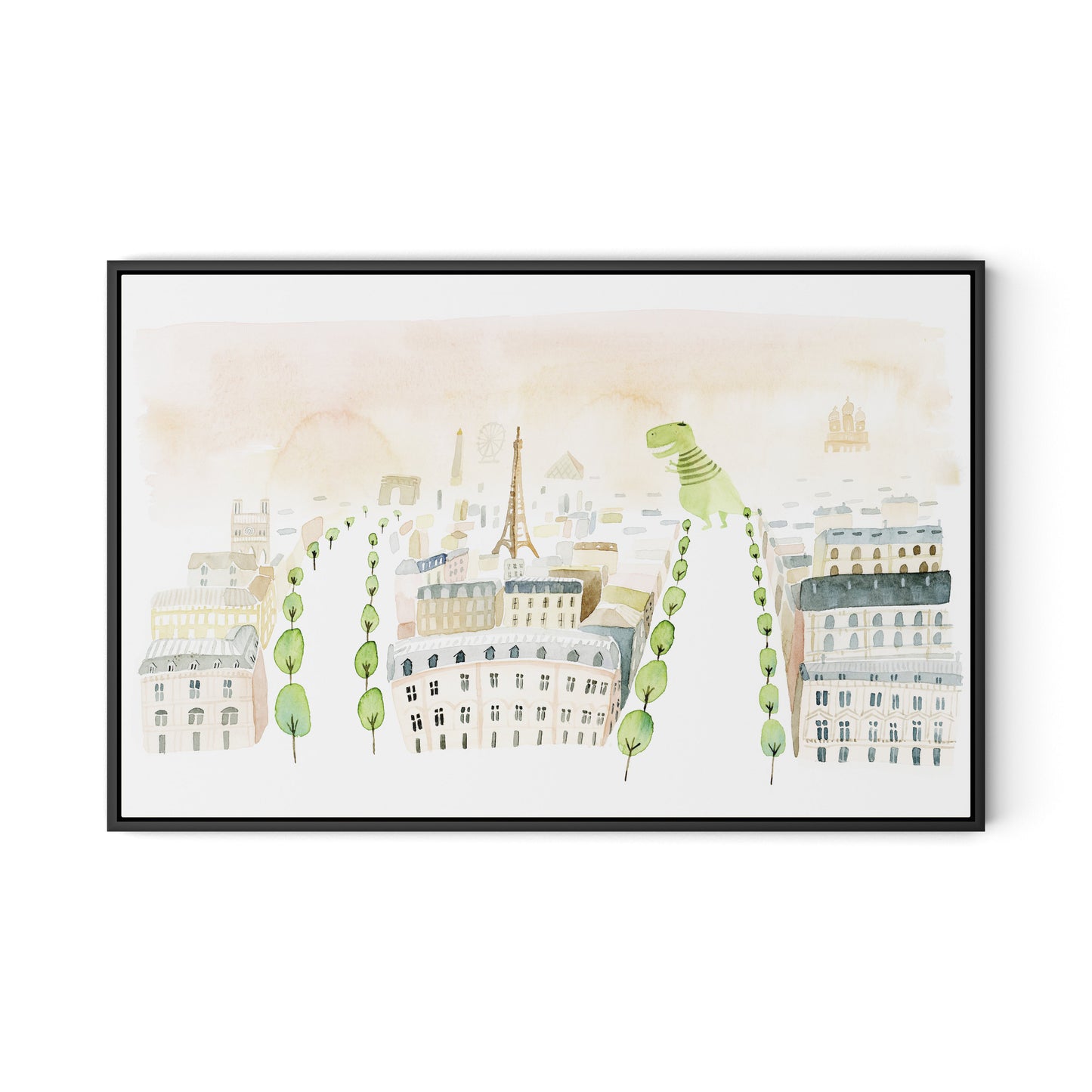Trex Paris Canvas Floater Framed / 32 x 21 in / Black