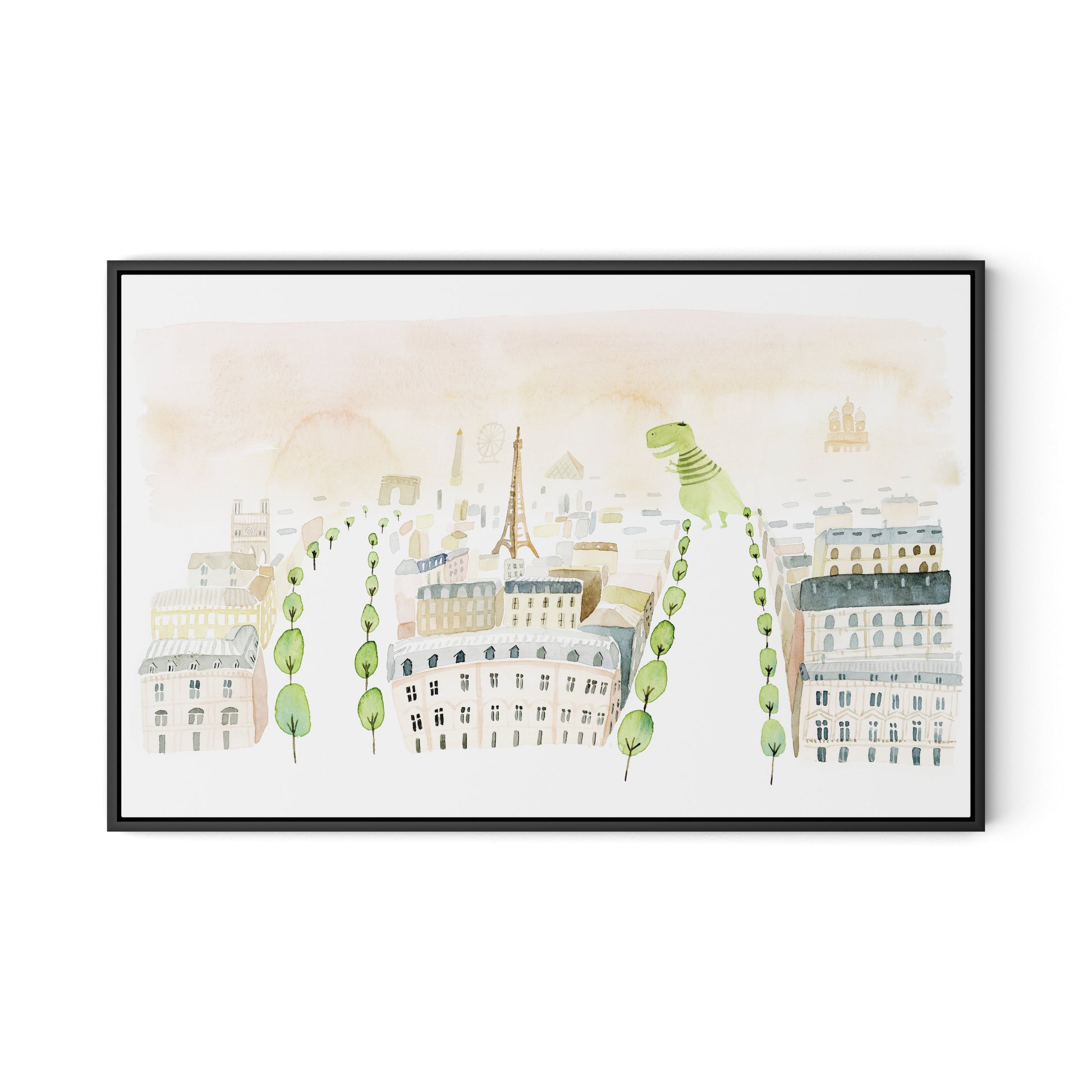 Trex Paris Canvas Floater Framed / 32 x 21 in / Black