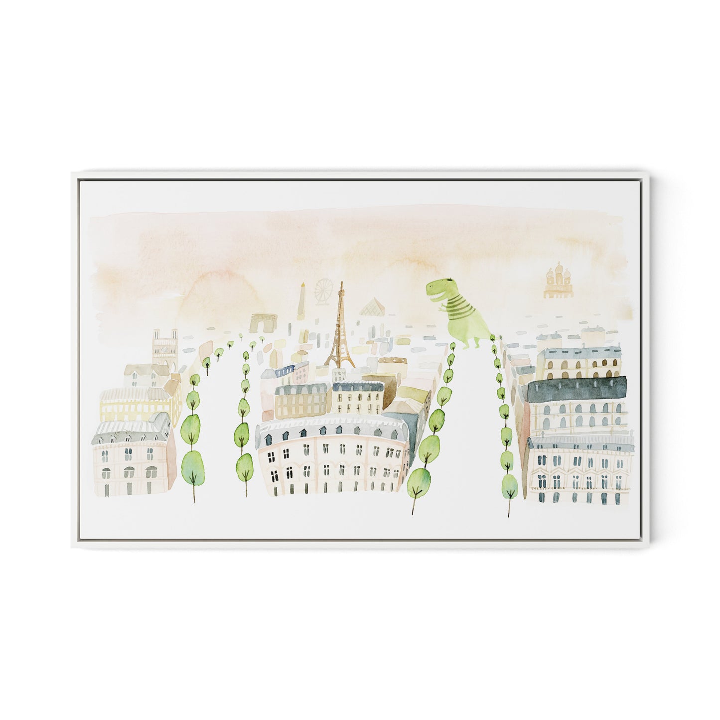 Trex Paris Canvas Floater Framed / 32 x 21 in / White