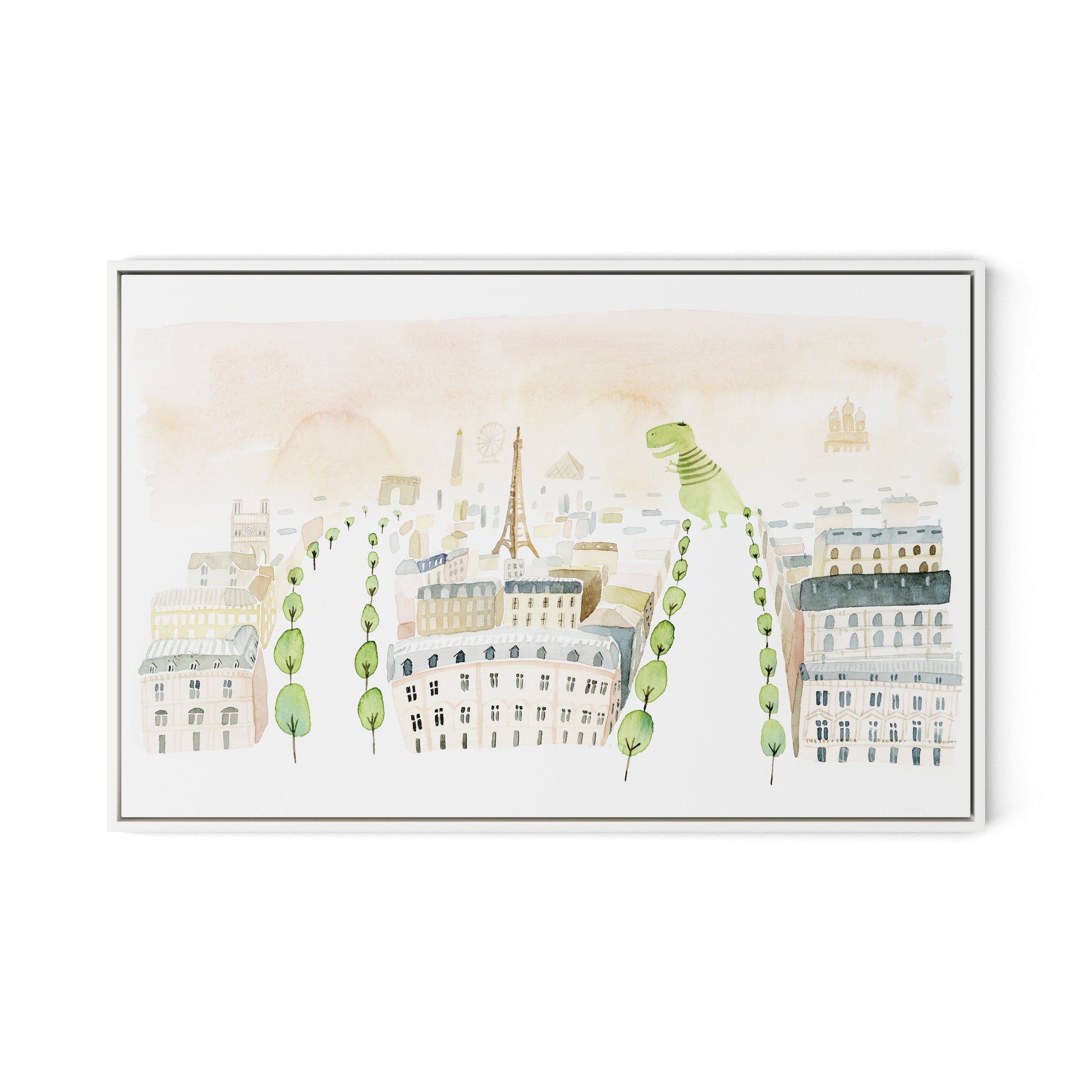 Trex Paris Canvas Floater Framed / 32 x 21 in / White