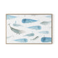 Whale Whale Canvas Floater Framed / 32 x 21 in / Natural Maple