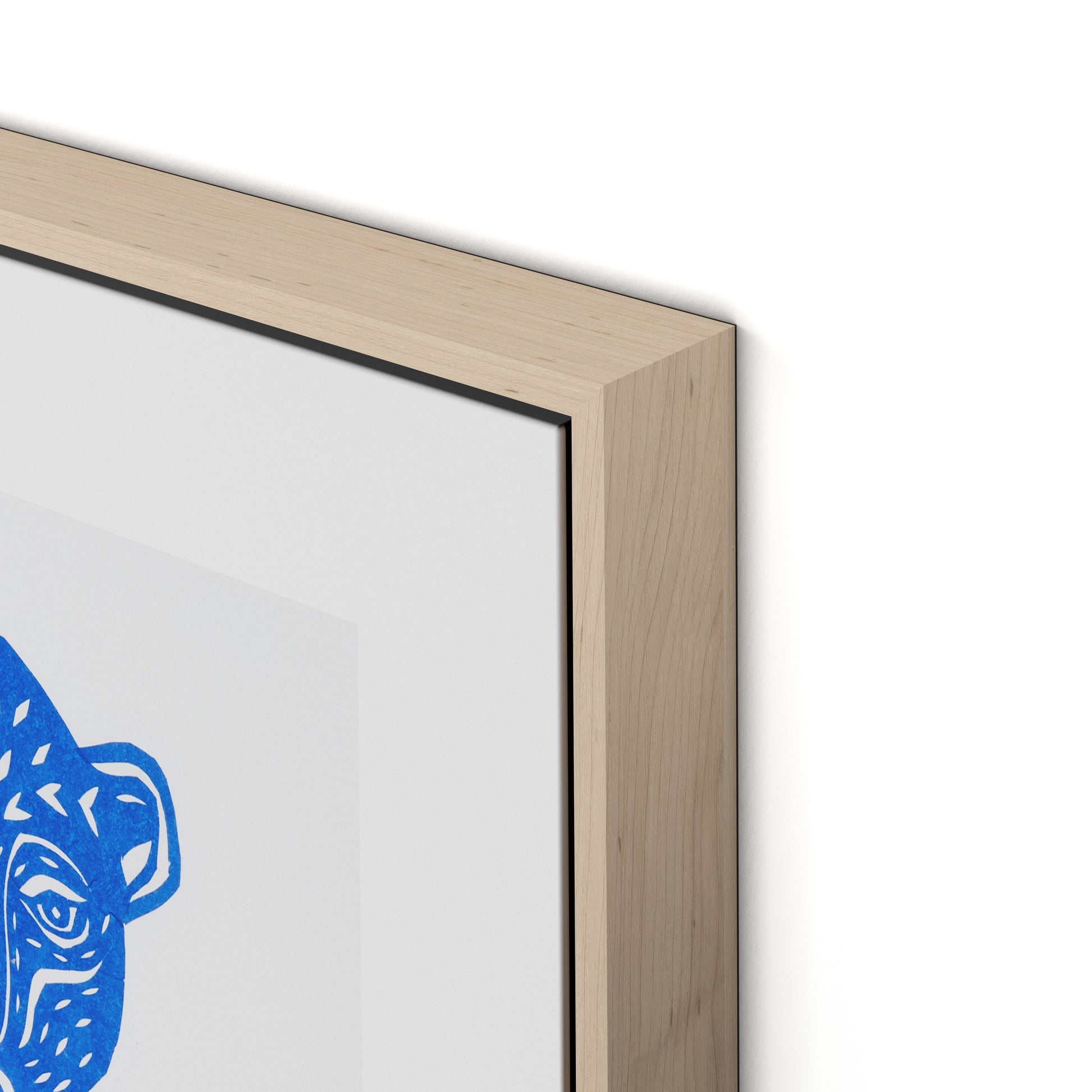 Jaguar Mask Canvas Floater Framed / 24 x 22 in / Natural Maple