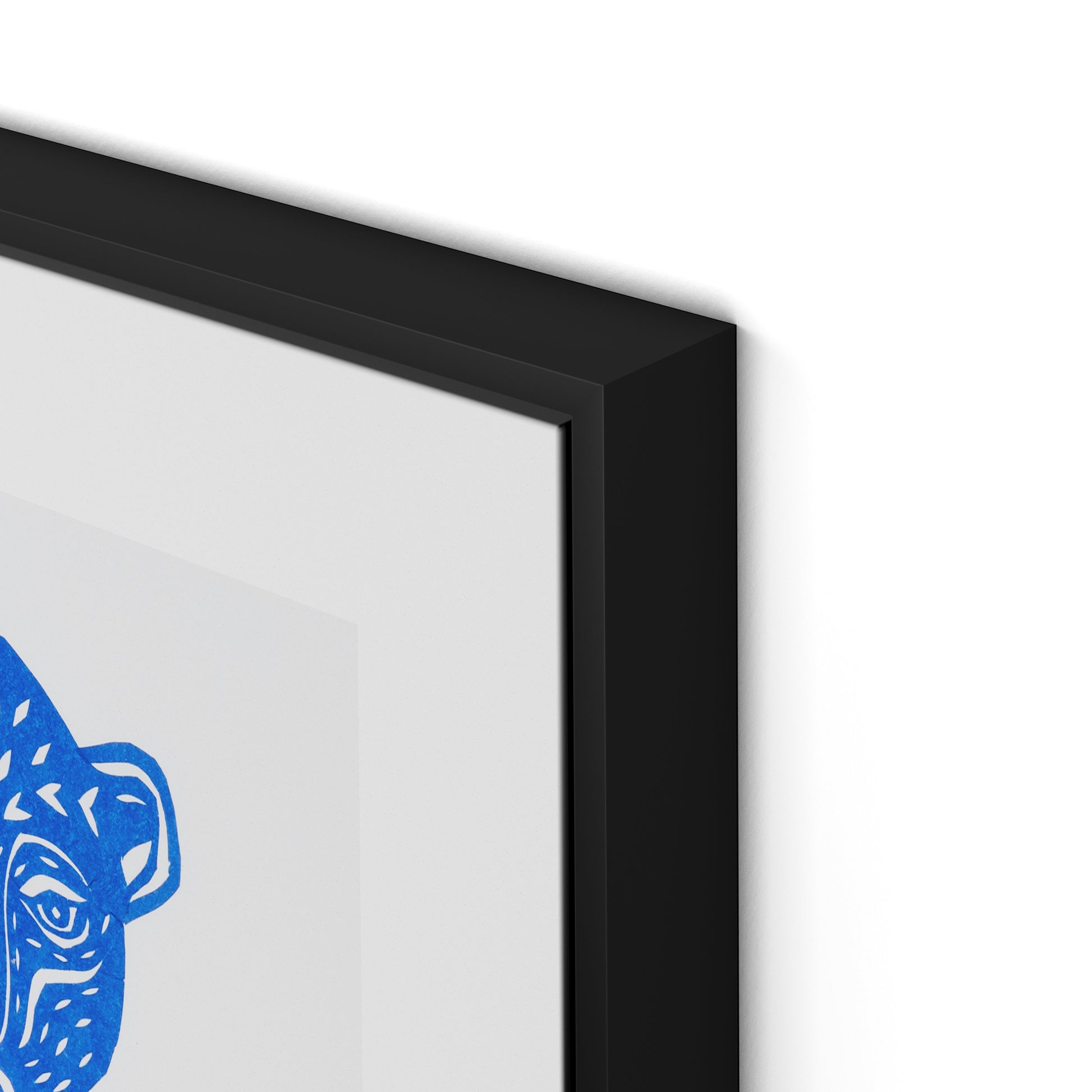 Jaguar Mask Canvas Floater Framed / 24 x 22 in / Black