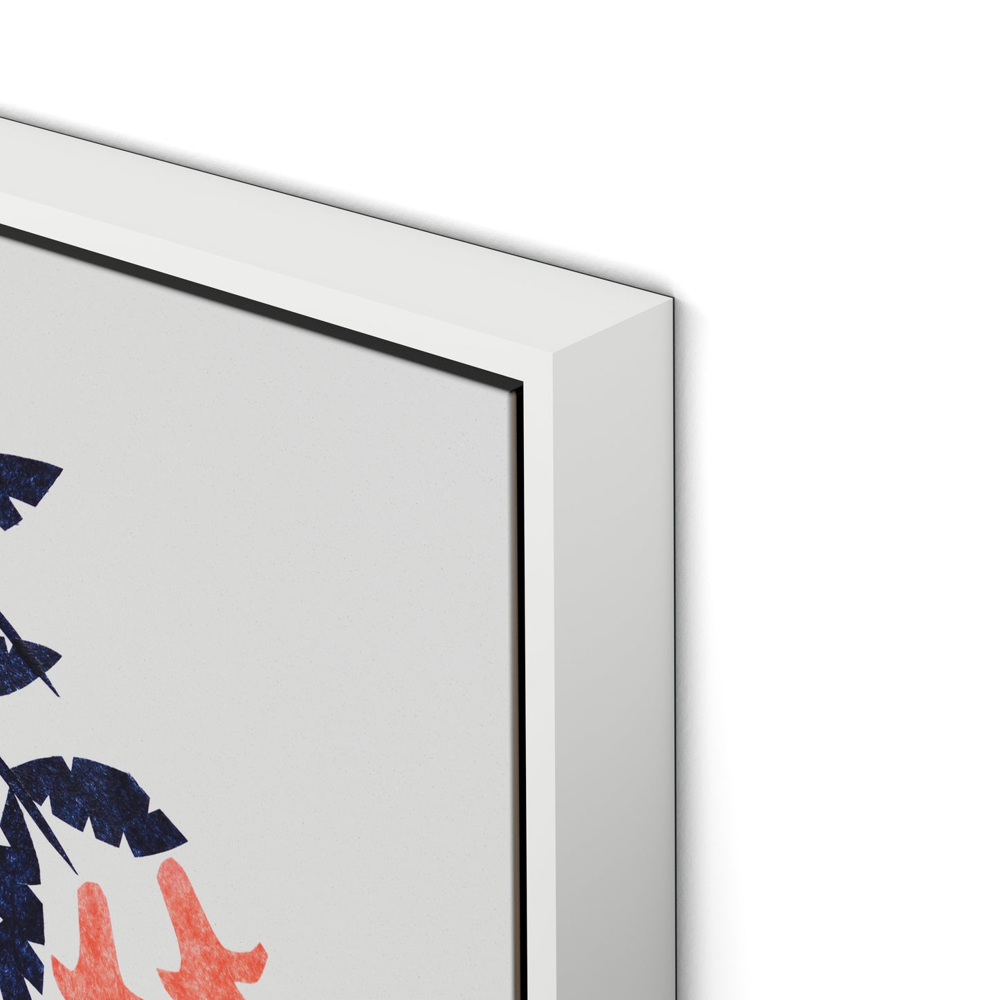 Monkeys in Vines Canvas Floater Framed / 32 x 24 in / White