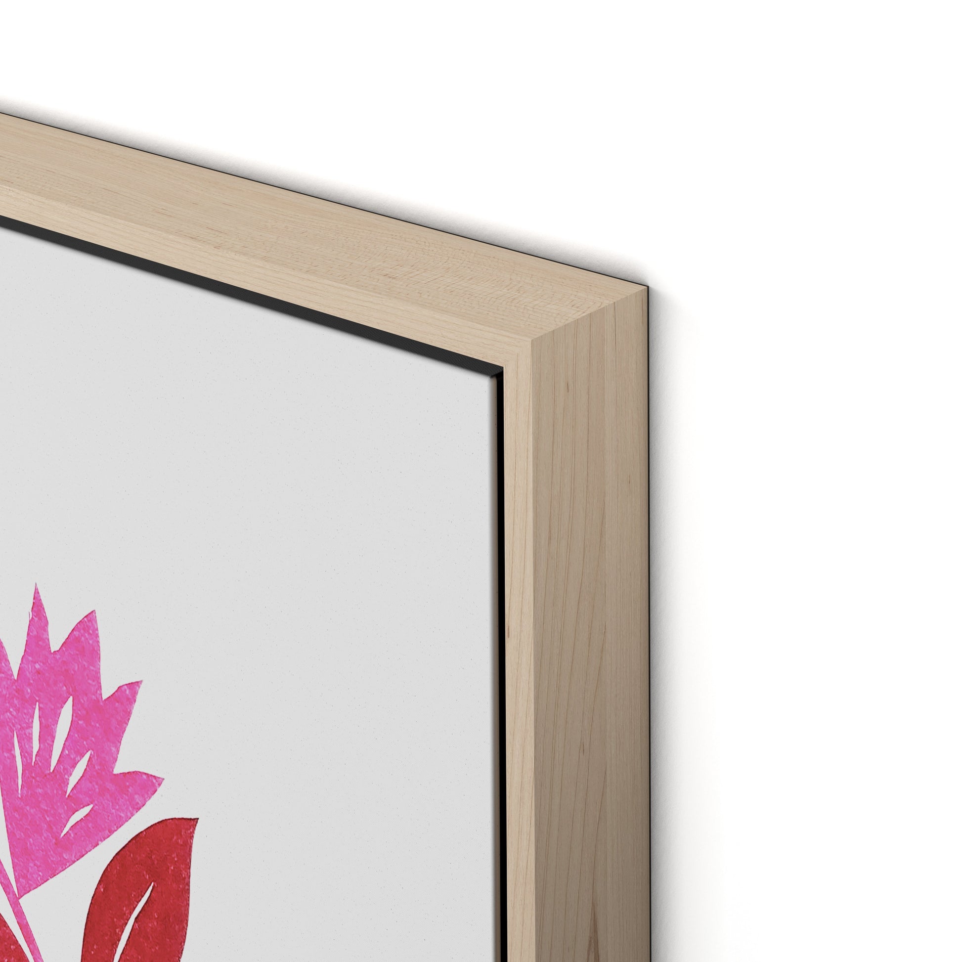 Blue Leopard Canvas Floater Framed / 32 x 22 in / Natural Maple