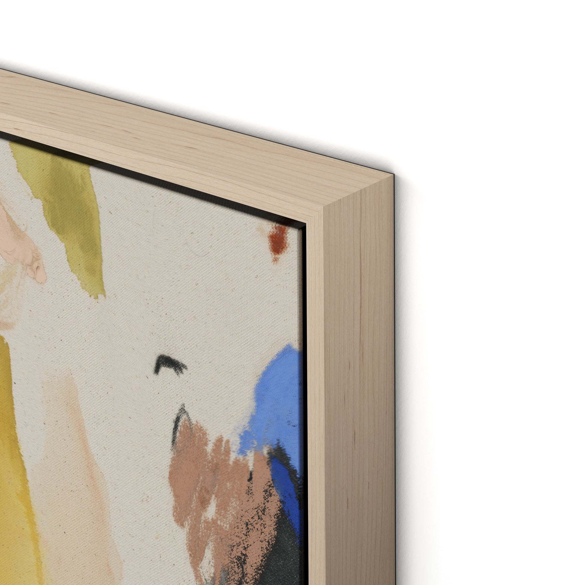 Sunny Side of the Street Canvas Floater Framed / 32 x 24 in / Natural Maple